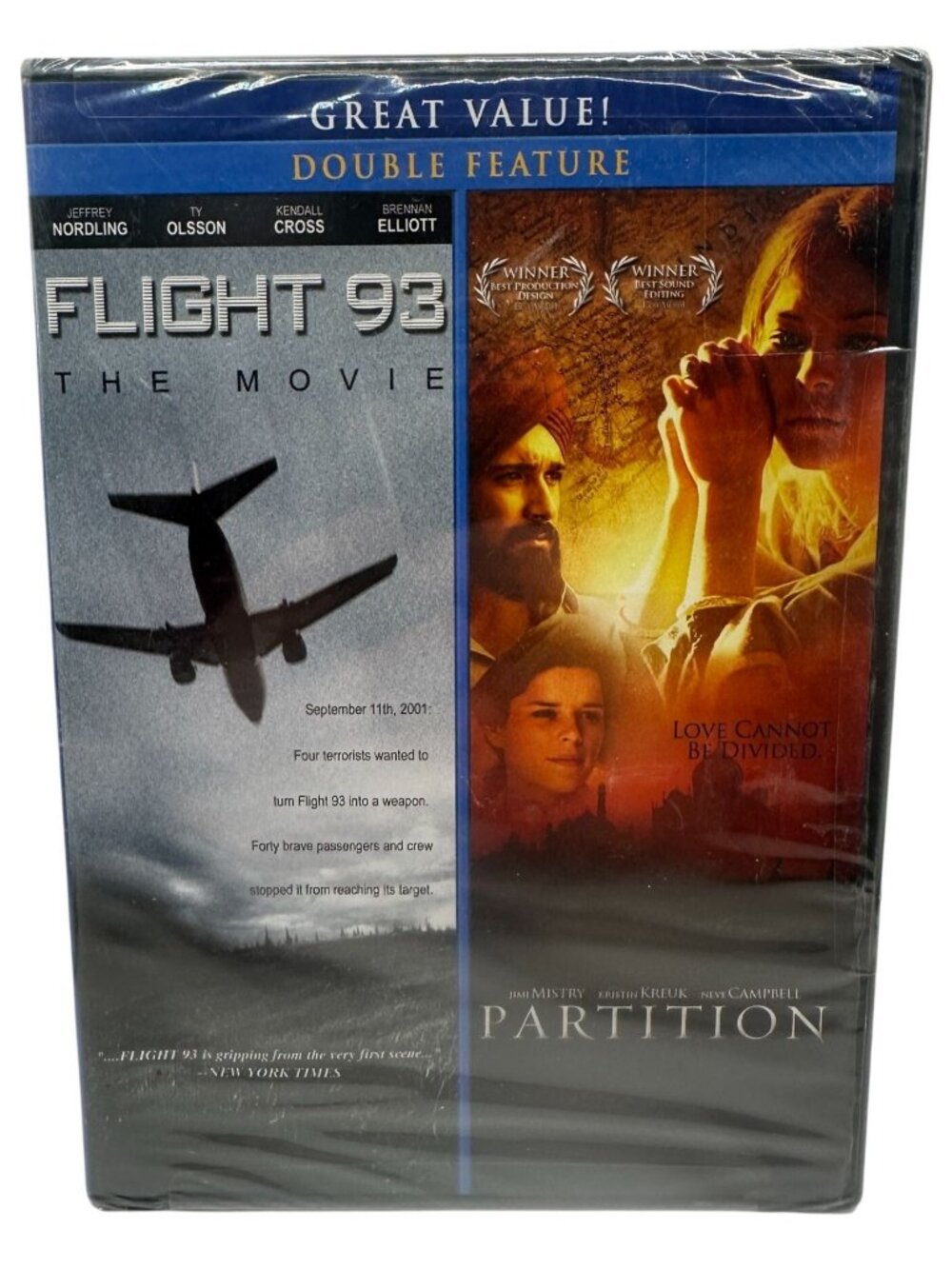 Flight 93 Partition Double Feature 2006 Jeffrey Nordling Lifetime America DVD